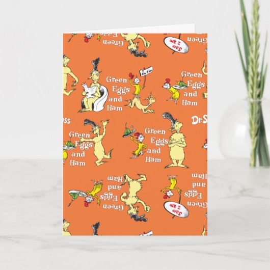 Dr. Seuss Grüne Eier mit Schinken Charakter-Muster Karte (Vorderseite)