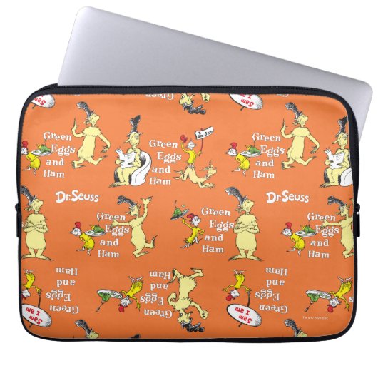 Dr. Seuss Grüne Eier mit Schinken Charakter-Muster Laptopschutzhülle (Vorderseite)