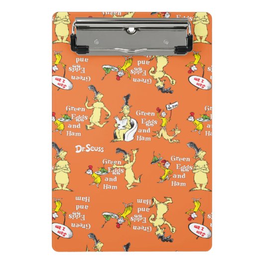 Dr. Seuss Grüne Eier mit Schinken Charakter-Muster Mini Klemmbrett (Vorderseite)