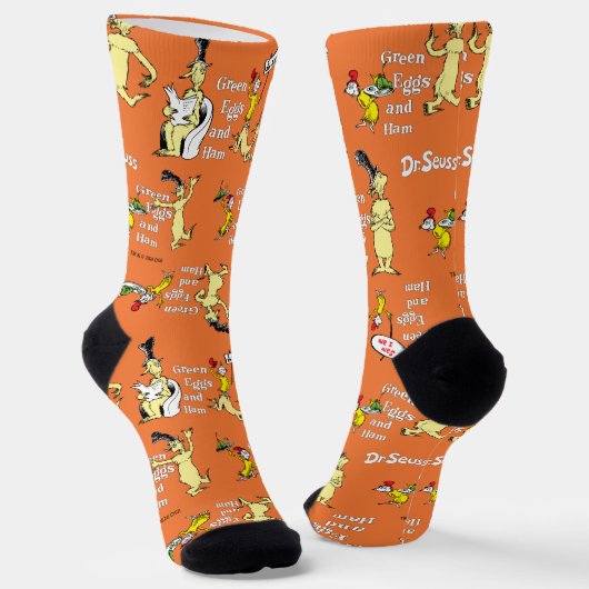 Dr. Seuss Grüne Eier mit Schinken Charakter-Muster Socken (Gewinkelt)