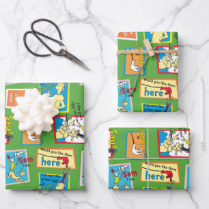 Dr. Seuss Grüne Eier mit Schinken Geschichte Zitat Geschenkpapier Set