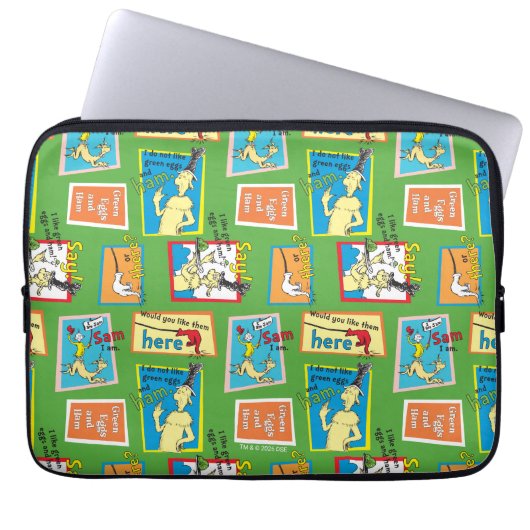 Dr. Seuss Grüne Eier mit Schinken Geschichte Zitat Laptopschutzhülle (Vorderseite)