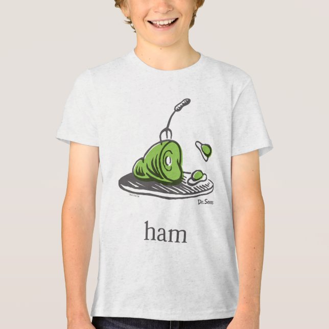 Dr. Seuss | Grüne Eier mit Schinken Tri-Blend Shirt (Vorderseite)