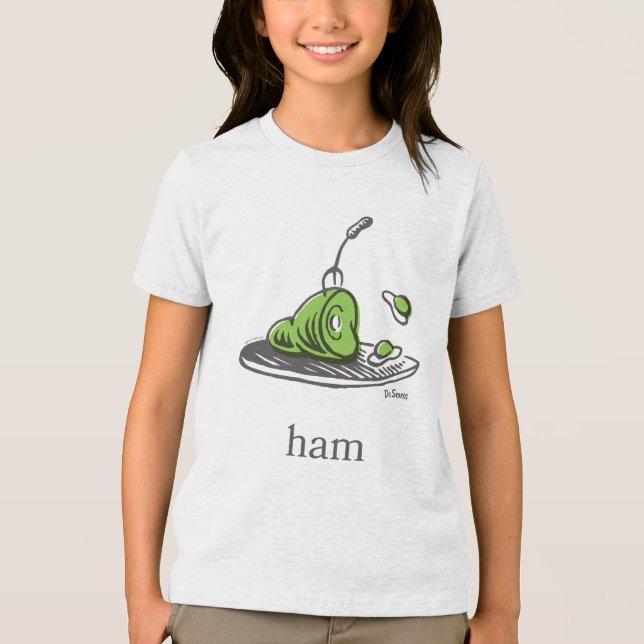 Dr. Seuss | Grüne Eier mit Schinken Tri-Blend Shirt (Vorderseite)