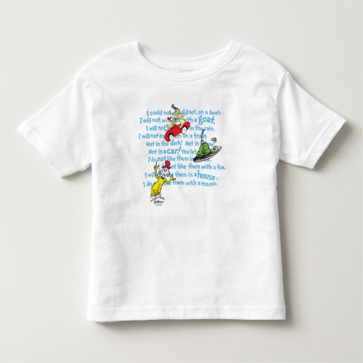 Dr. Seuss| Grüne Eier und Ham Storybook Muster Kleinkind T-shirt (Vorderseite)