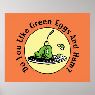 Dr. Seuss   Grüne Eier und Hammsymbol Poster