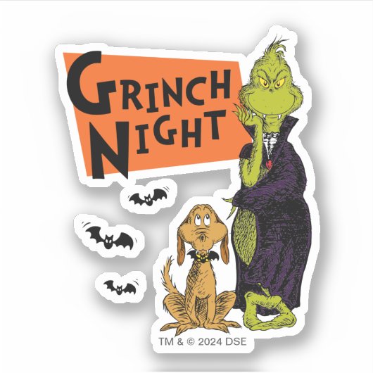 Dr. Seuss | Hallowen Grinch Night Graphic Aufkleber (Vorderseite)