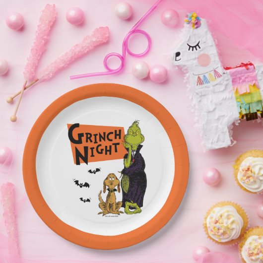 Dr. Seuss | Hallowen Grinch Night Graphic Pappteller (Party)