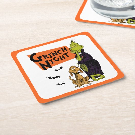 Dr. Seuss | Hallowen Grinch Night Graphic Rechteckiger Pappuntersetzer (angewinkelt)