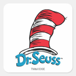 Dr. Seuss Hat Logo Quadratischer Aufkleber