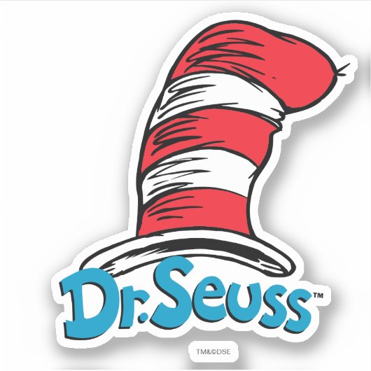 Dr. Seuss-Hut-Logo Aufkleber (Vorderseite)