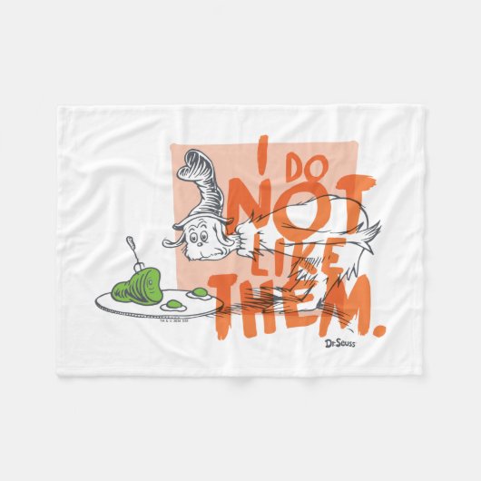 Dr. Seuss Ich-bin-ich "Ich mag sie nicht" Fleecedecke (Vorderseite (Horizontal))