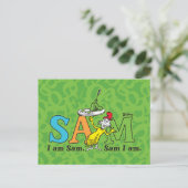 Dr. Seuss | Ich bin Sam. Sam bin ich. Postkarte (Stehend Vorderseite)