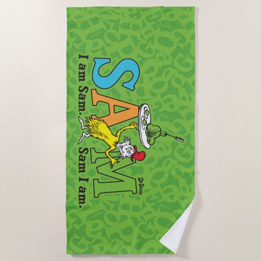 Dr. Seuss | Ich bin Sam. Sam I. Strandtuch (Vorderseite)