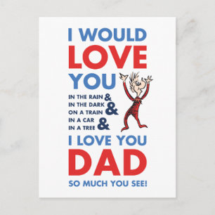 Dr. Seuss Ich liebe dich Papa so sehr, wie du si Postkarte