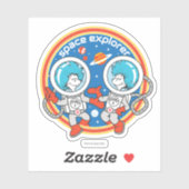 Dr. Seuss | Kaddet One Cadet Two Space Explorer Aufkleber (Blatt)