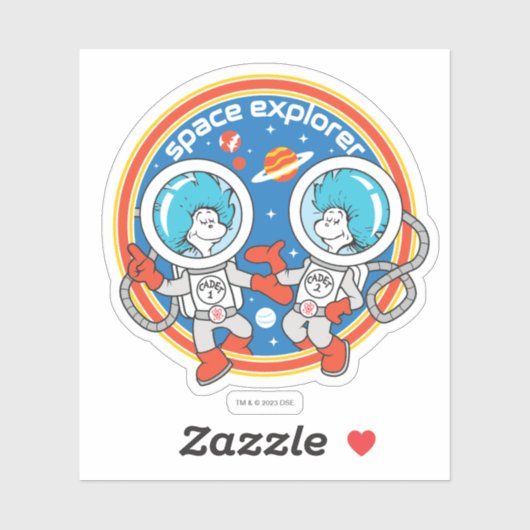 Dr. Seuss | Kaddet One Cadet Two Space Explorer Aufkleber (Blatt)