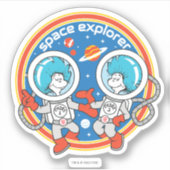 Dr. Seuss | Kaddet One Cadet Two Space Explorer Aufkleber (Vorderseite)