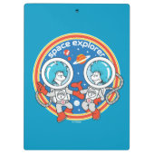 Dr. Seuss | Kaddet One Cadet Two Space Explorer Klemmbrett (Rückseite)