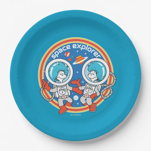 Dr. Seuss | Kaddet One Cadet Two Space Explorer Pappteller (Vorderseite)