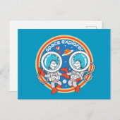 Dr. Seuss | Kaddet One Cadet Two Space Explorer Postkarte (Vorne/Hinten)