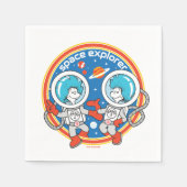 Dr. Seuss | Kaddet One Cadet Two Space Explorer Serviette (Vorderseite)