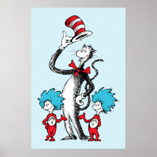 Dr. Seuss Kater mit Hut, Ding Eins & Ding Zwei Poster