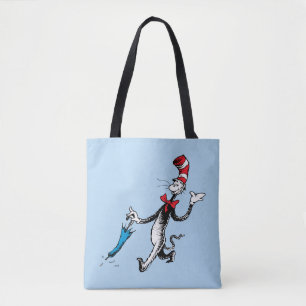 Dr. Seuss Kater mit Hut Regenschirm Spaziergang Tasche