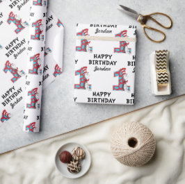 Dr. Seuss | Katze am 1. Geburtstag Geschenkpapier