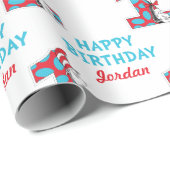 Dr. Seuss | Katze am 1. Geburtstag Geschenkpapier (Rolleneckpunkt)