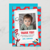 Dr. Seuss | Katze am Geburtstag Dankeskarte (Vorne/Hinten)