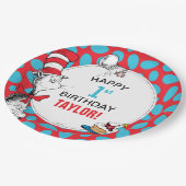 Dr. Seuss | Katze am Geburtstag Pappteller (Schrägansicht)