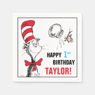 Dr. Seuss Katze am Geburtstag Serviette