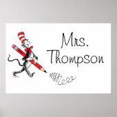 Dr. Seuss | Katze im geschriebenen Namen Poster (Vorne)