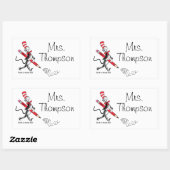 Dr. Seuss | Katze im geschriebenen Namen Rechteckiger Aufkleber (Blatt)