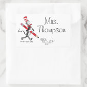 Dr. Seuss | Katze im geschriebenen Namen Rechteckiger Aufkleber (Tasche)