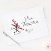 Dr. Seuss | Katze im geschriebenen Namen Rechteckiger Aufkleber (Umschlag)