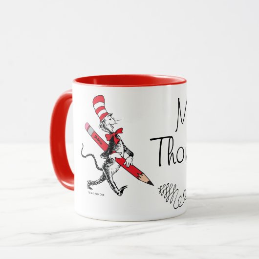 Dr. Seuss | Katze im geschriebenen Namen Tasse (Vorderseite Links)