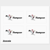 Dr. Seuss | Katze im Gezeichnet Namen Rechteckiger Aufkleber (Blatt)