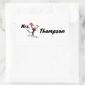 Dr. Seuss | Katze im Gezeichnet Namen Rechteckiger Aufkleber (Tasche)