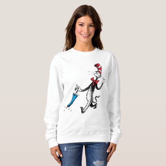Dr. Seuss | Katze im Hat-Regenschirm Sweatshirt (Vorne ganz)