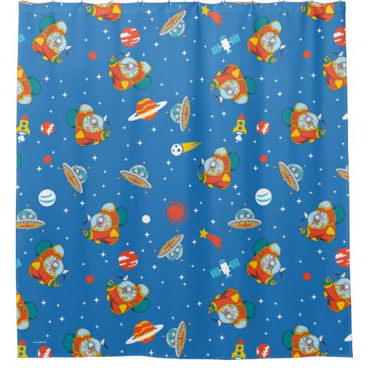 Dr. Seuss | Katze im Hat Space Muster Duschvorhang (Vorderseite)