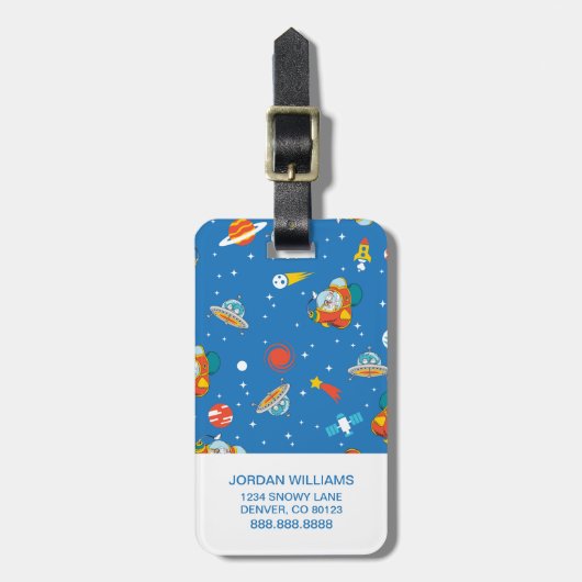 Dr. Seuss | Katze im Hat Space Muster Gepäckanhänger (Vorderseite vertikal)