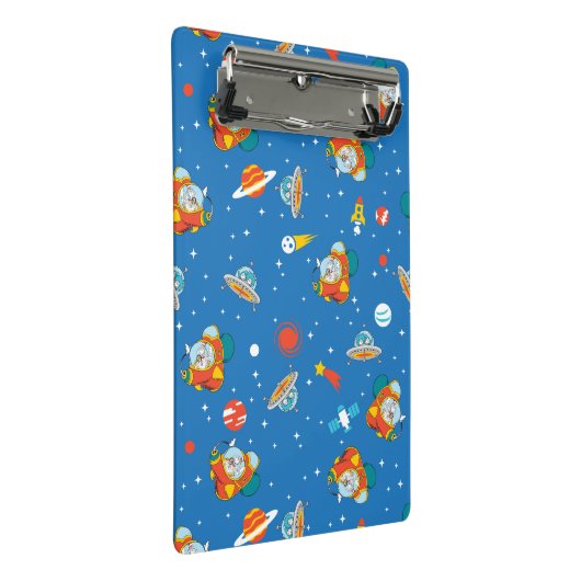 Dr. Seuss | Katze im Hat Space Muster Mini Klemmbrett (Schrägansicht)