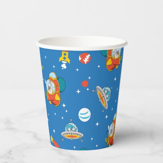 Dr. Seuss | Katze im Hat Space Muster Pappbecher (Rückseite)