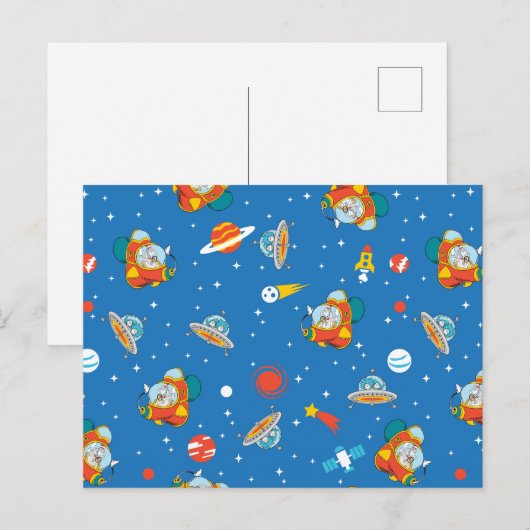 Dr. Seuss | Katze im Hat Space Muster Postkarte (Vorne/Hinten)