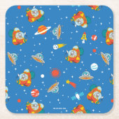 Dr. Seuss | Katze im Hat Space Muster Rechteckiger Pappuntersetzer (Vorderseite)