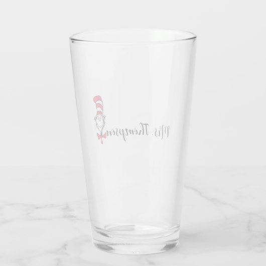 Dr. Seuss | Katze im Hat-Symbol-Individuelle Name Glas (Rückseite)