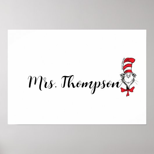 Dr. Seuss | Katze im Hat-Symbol-Individuelle Name Poster (Vorne)