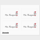 Dr. Seuss | Katze im Hat-Symbol-Individuelle Name Rechteckiger Aufkleber (Blatt)